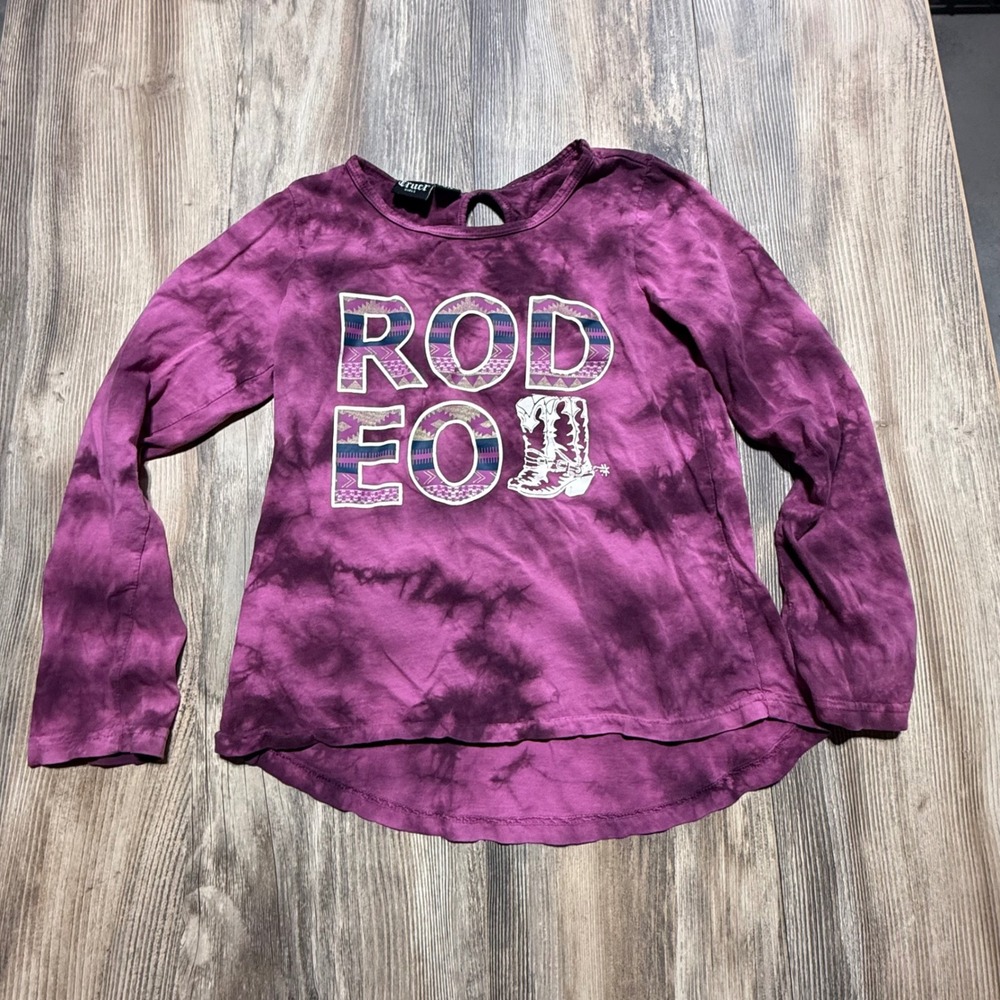 Cruel Girls Rodeo Top Purple Tie Dye Western Americana